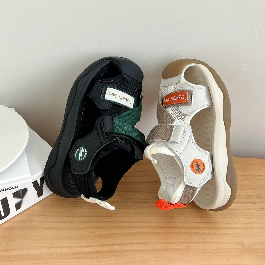 包头凉鞋2025年夏季新款3-12岁儿童学生运动凉鞋透气防滑男童凉鞋