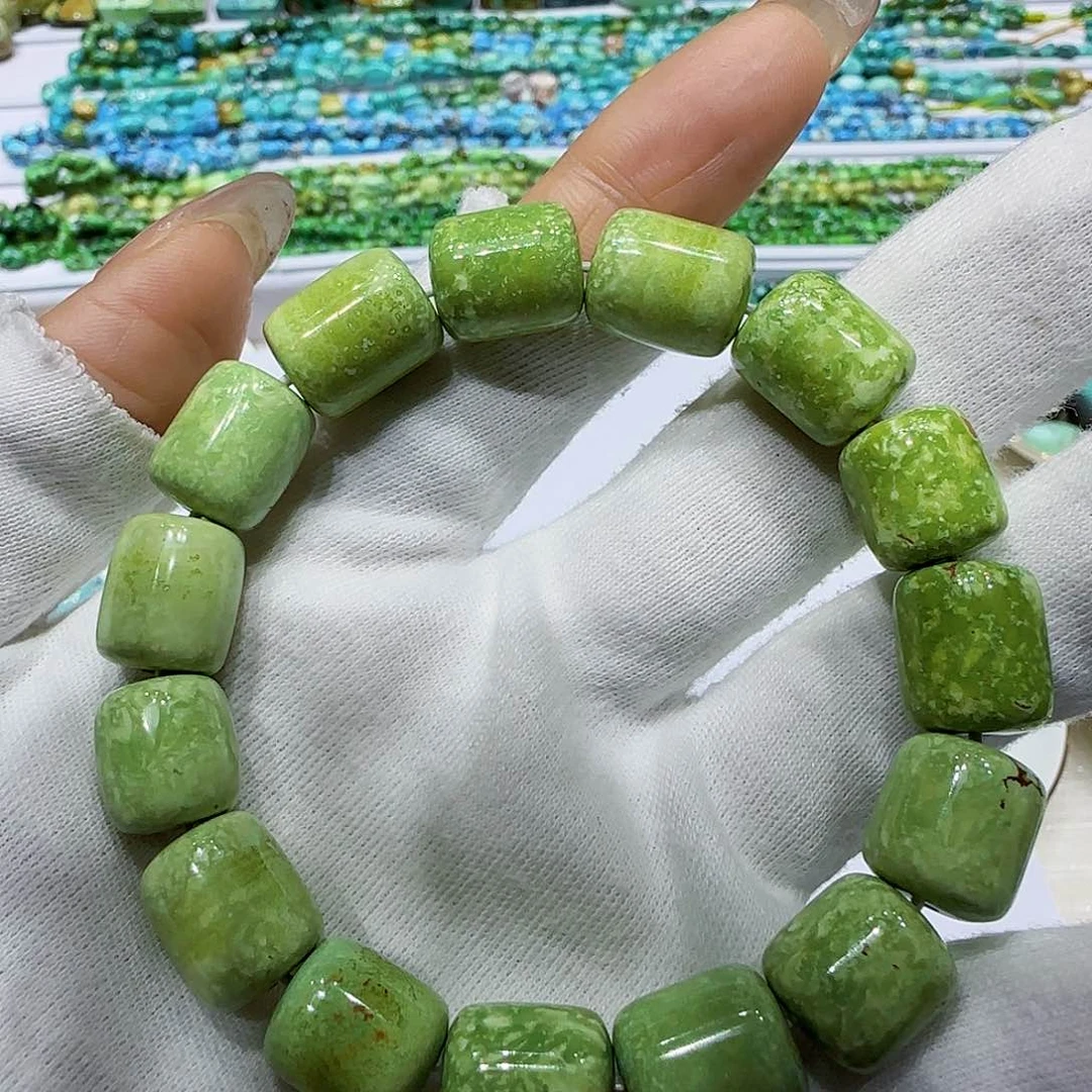 绿松石未镶嵌原矿绿松石菜籽高品手串