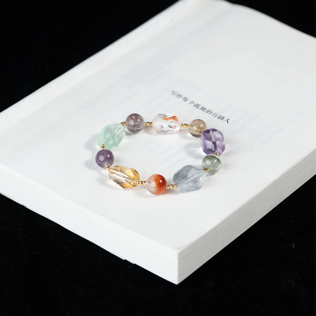 【夏日汽水】花奢珠宝 水晶多宝18k金手串（多样性发货）