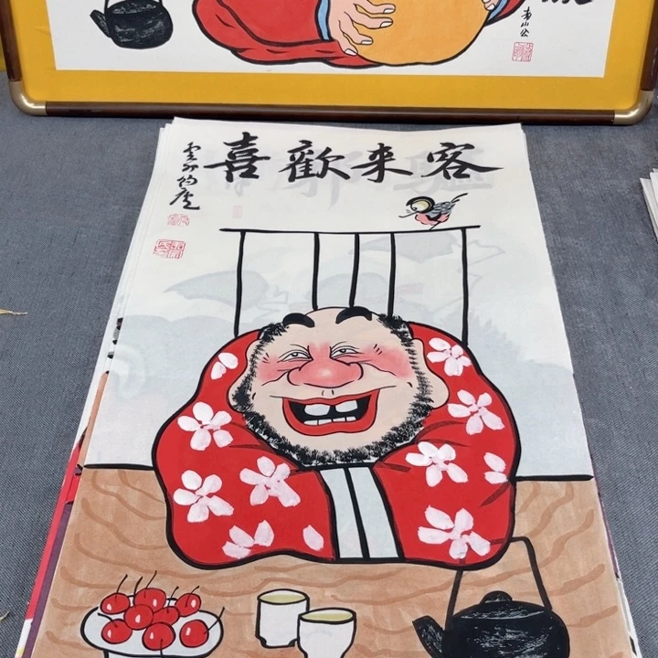 国画手绘禅意画一物一拍