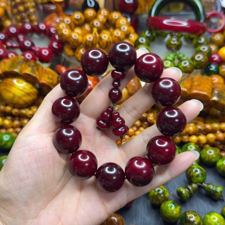 松木琥珀木文玩手串