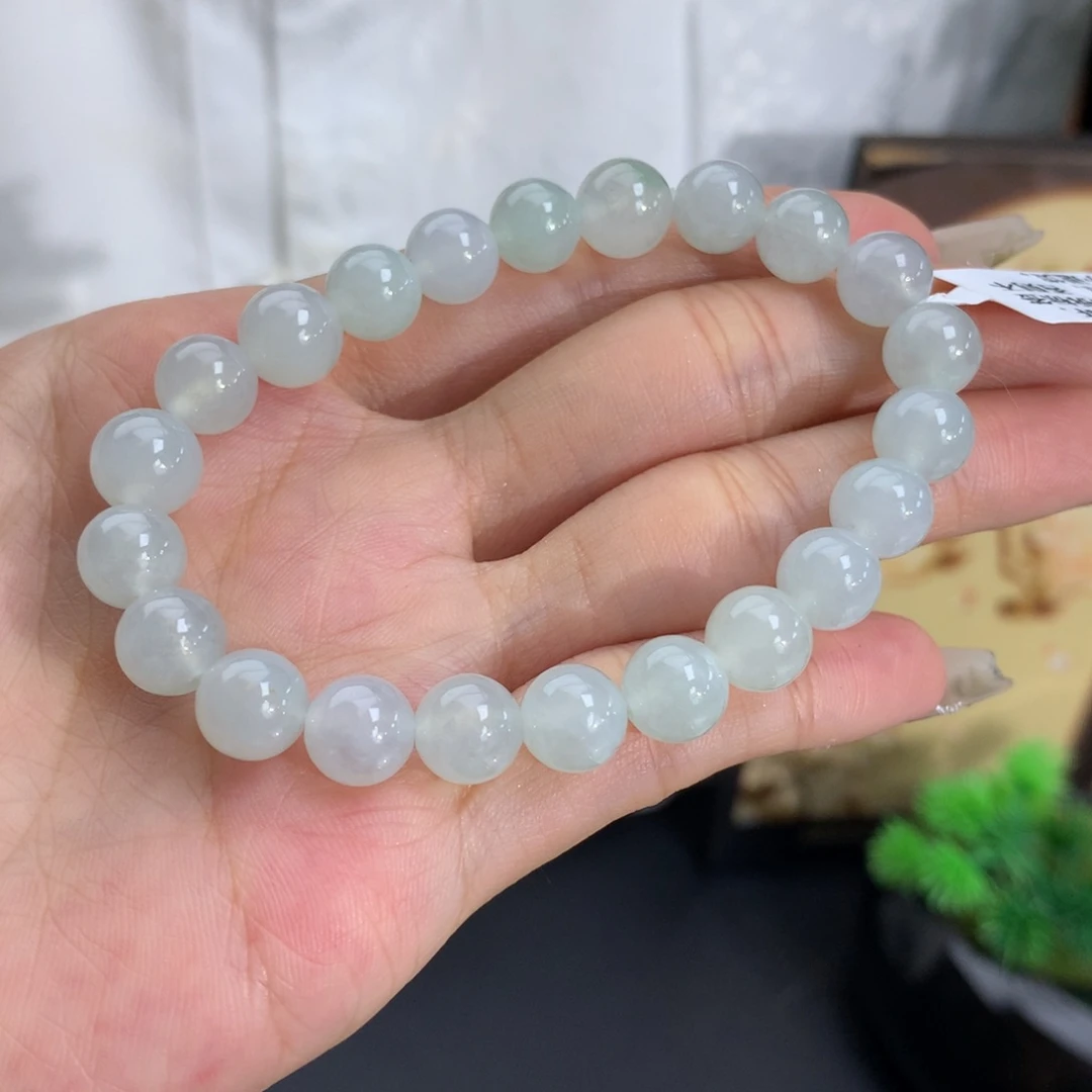 未镶嵌手串翡翠卡8冰胶淡晴手串