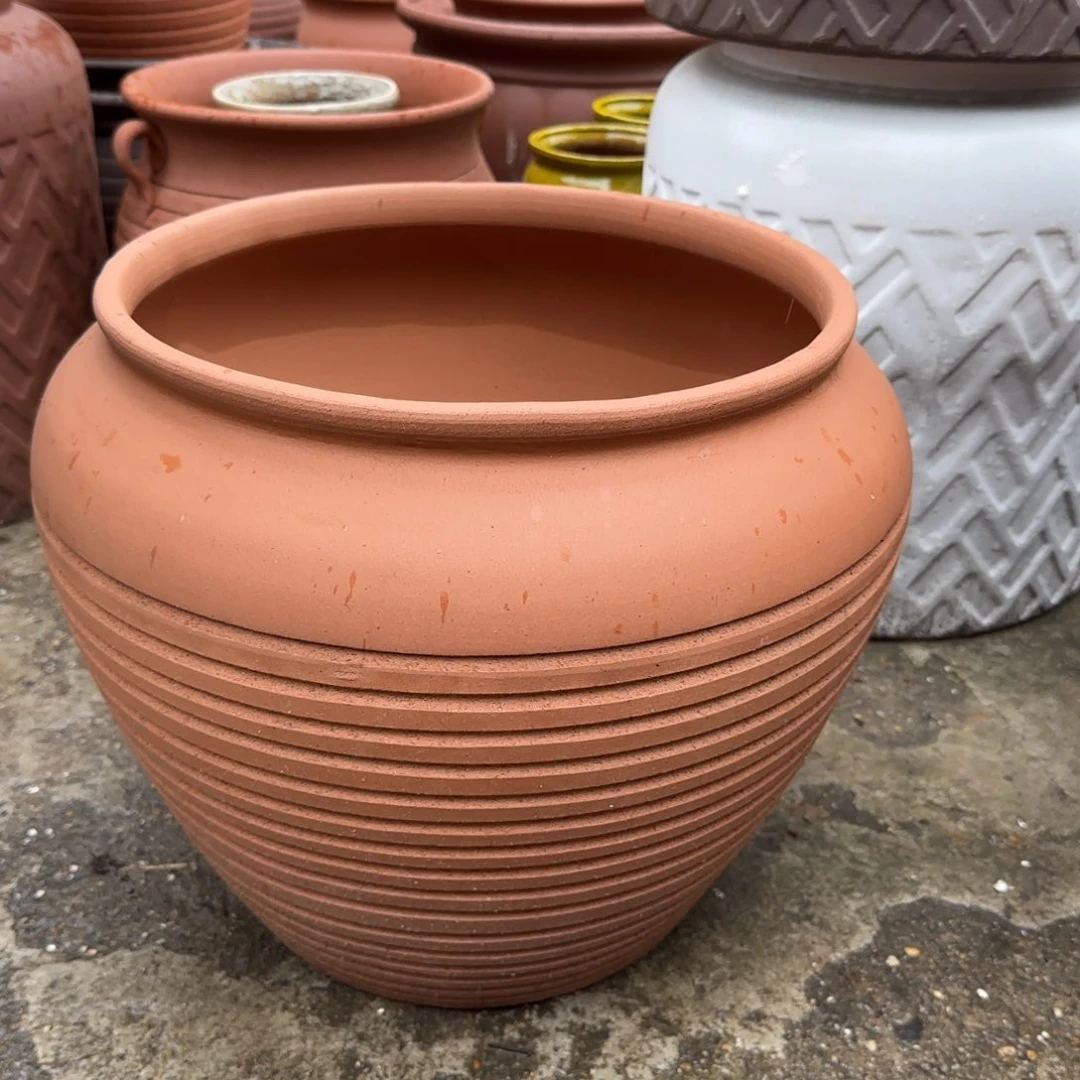 紫砂花盆口30高30宜兴土陶瑕疵底部火裂