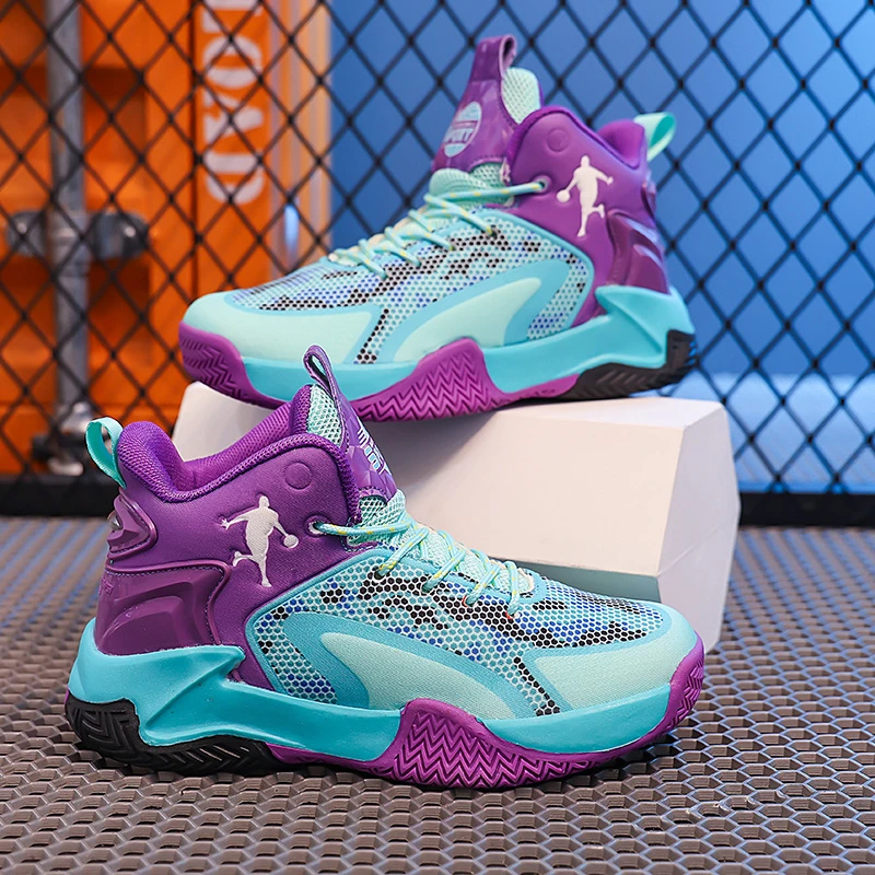 童鞋25新工厂耐磨儿童篮球鞋跨境网面运动鞋透气男童夏季墨素潮鞋