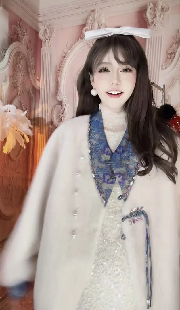 【崔】W0192百搭新中式盘扣冬季国风加厚重工时尚外套保暖