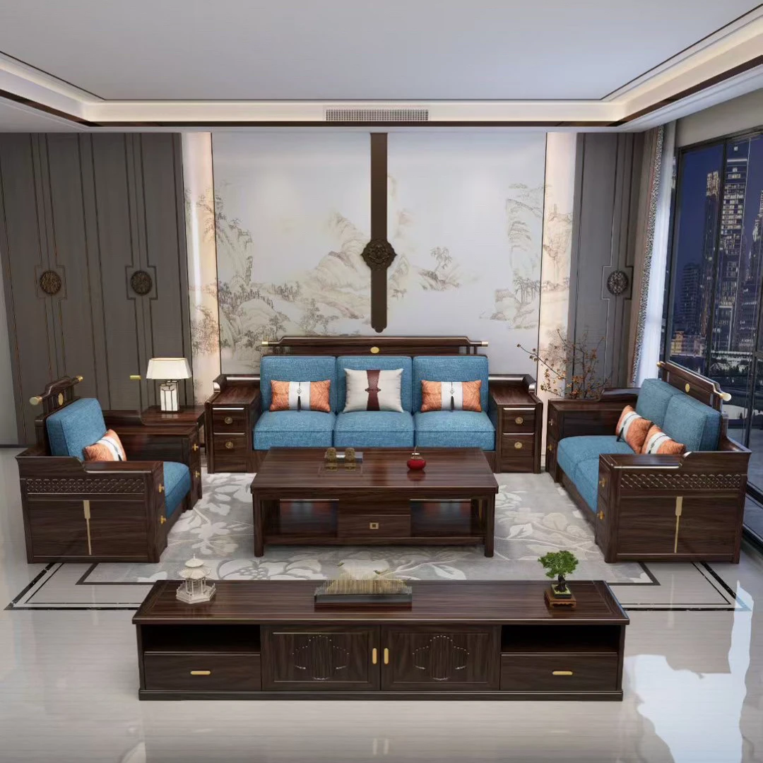 新中式实木沙发专属链接