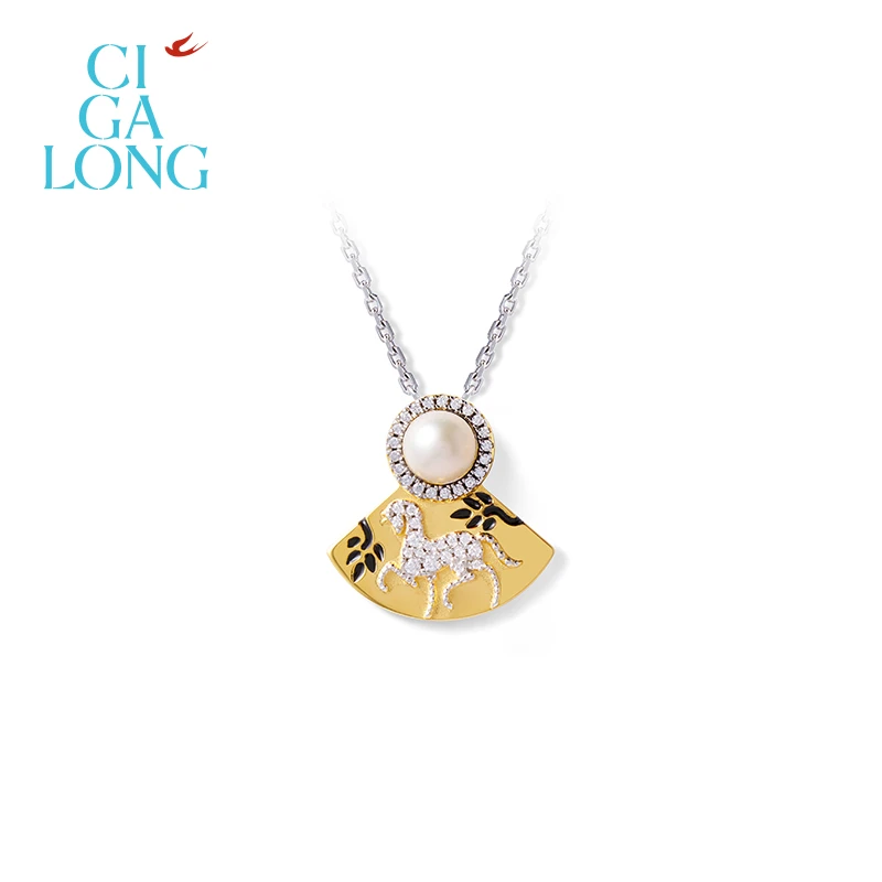 CIGALONG翼马珍珠项链/耳钉