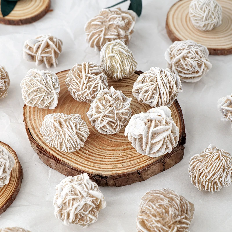 天然水晶矿石标本沙漠玫瑰水晶原石玫瑰石摩洛哥水晶晶体装饰摆件