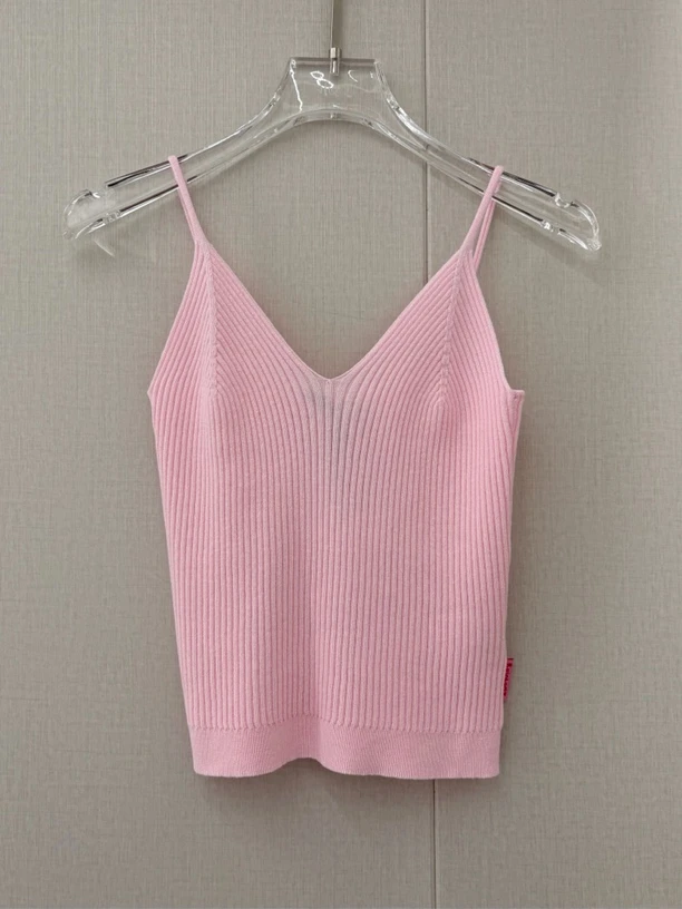 SuneRainbom上衣｜V领显瘦少女风针织吊带背心1A101