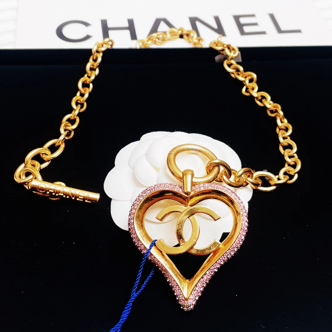 95新 Chanel/香奈儿 柚礼中古/香奈儿桃心项链LZ412298
