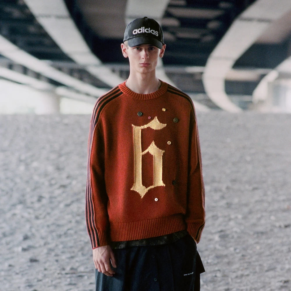 NOADIDAS SONG FOR THE MUTE联名款运动宽松长袖毛衣套头衫KC0327