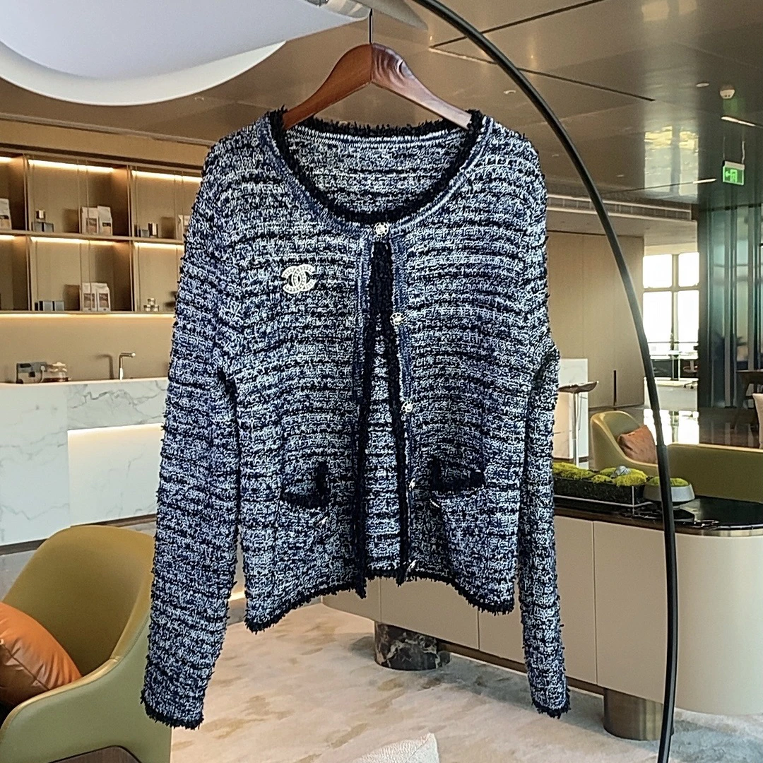 【小香开衫】小香风气质长袖短款百搭轻奢设计师粗花呢