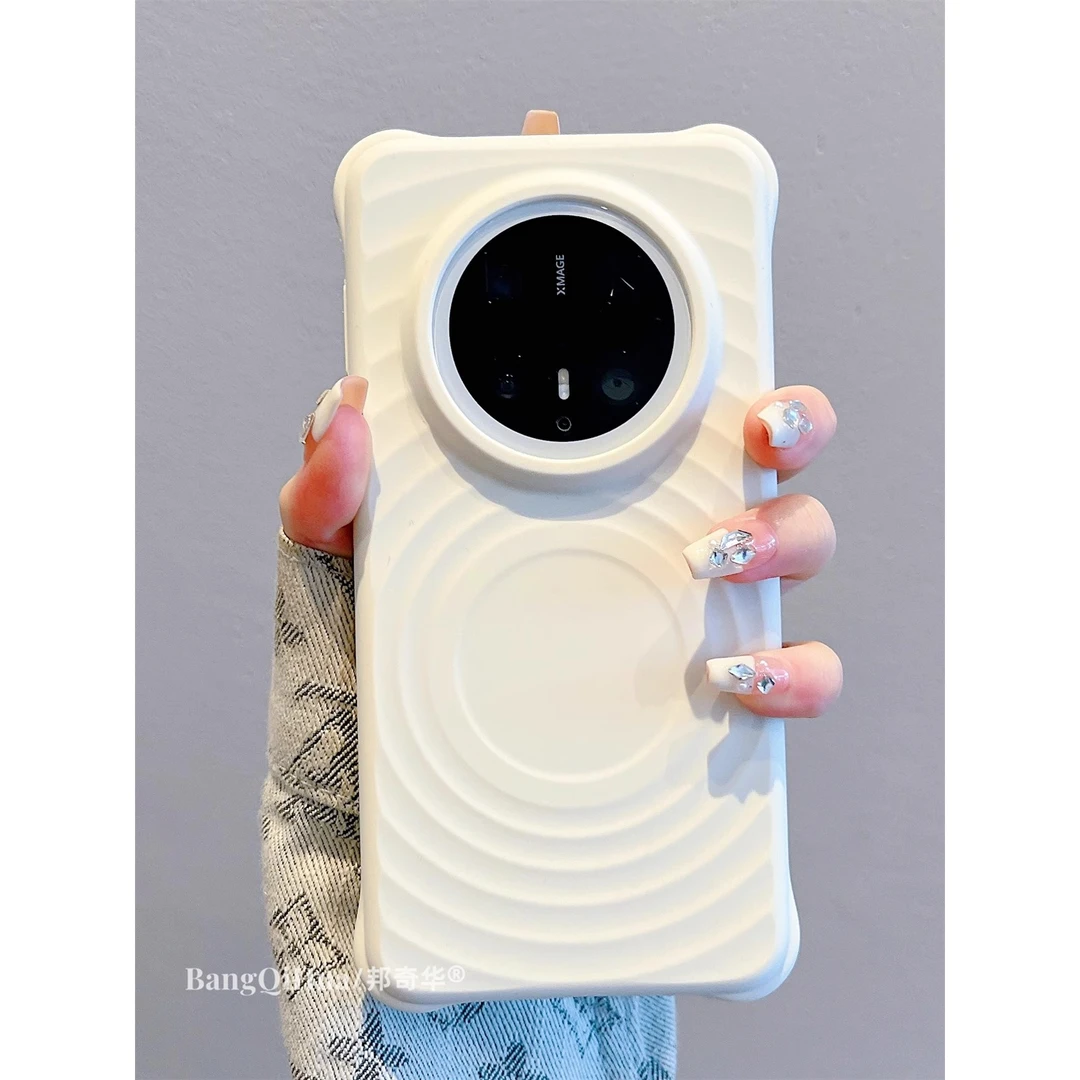适用华为mate70pro+手机壳纯色液态硅胶波漾磁吸mate60pro+高品质
