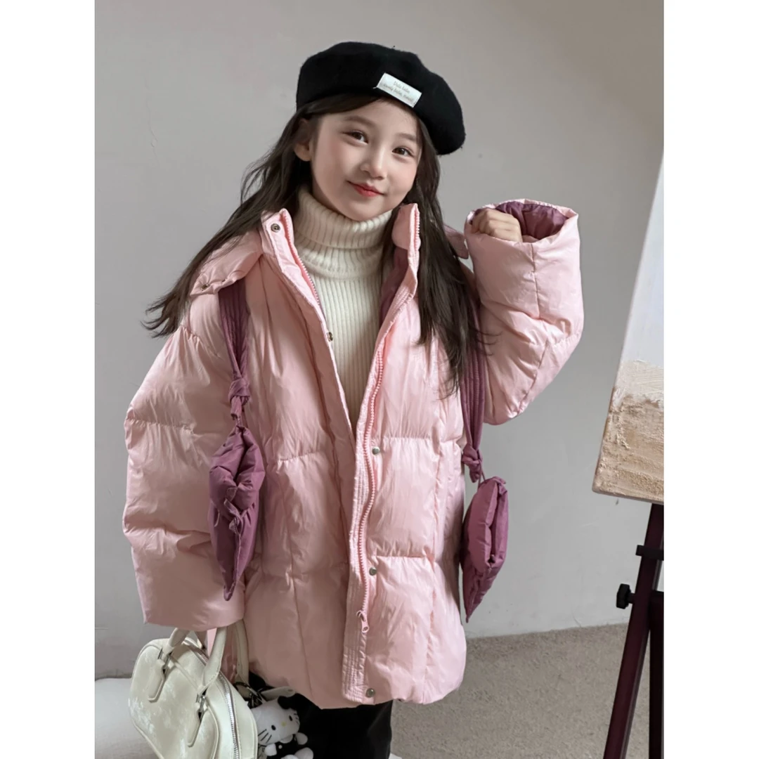 恩姐定制2024时尚秋冬女童儿童保暖款洋气手套羽绒服EN28002