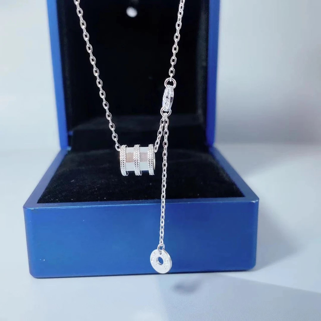 坠链均足银 足银999.9路路通套链纯银百搭流苏项链吊坠气质女轻奢