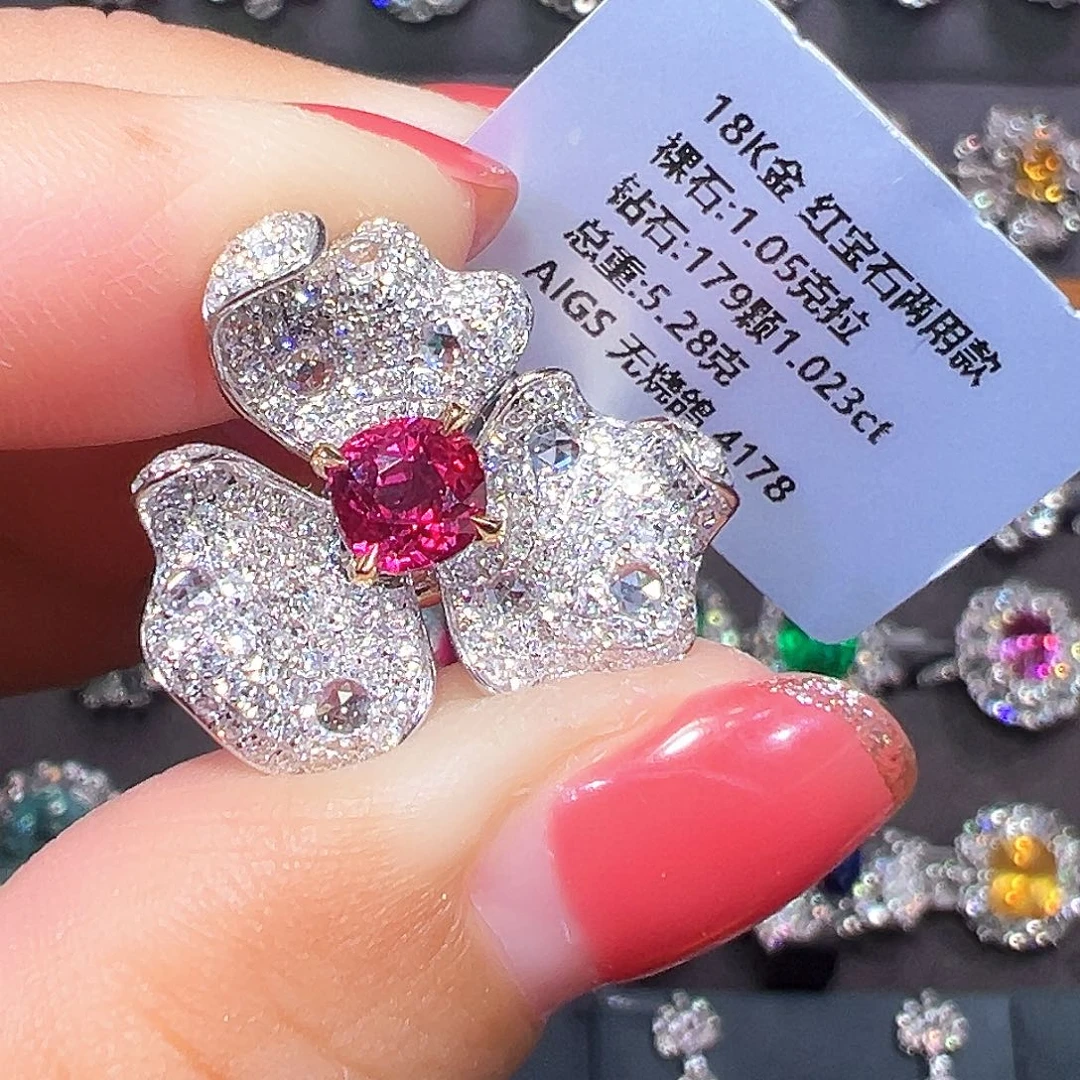 戒指红宝石18K金镶嵌
