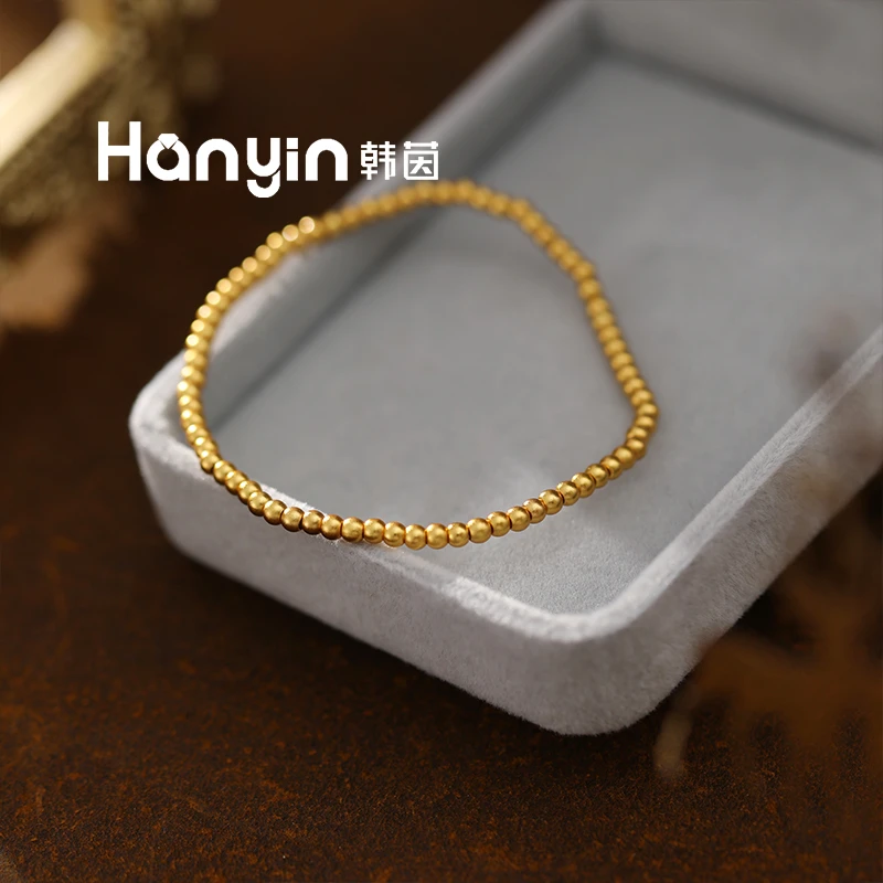 铜合金手链 3mm精致简约时尚日常百搭素款弹力手串