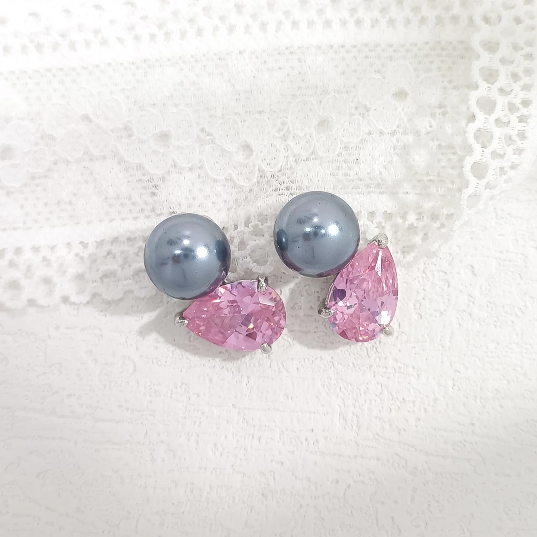 铜合金合成锆石耳饰 HLM-55958 耳饰个性简约小众简约欧美