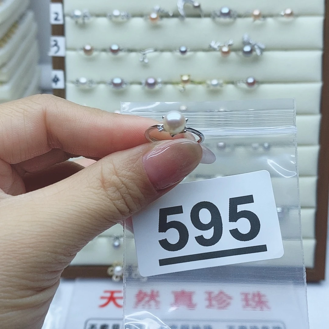 淡水珍珠戒指银S925镶嵌今***恼595
