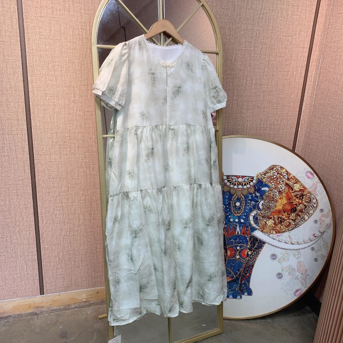 CT76孕妇杏色连衣裙M90-120L130XL140XXL150