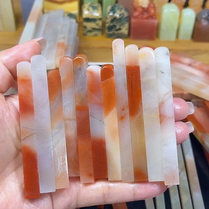 冯***师印石青田石老挝石牙签×11