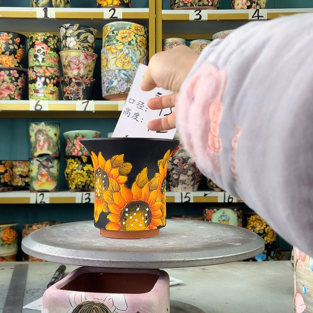 淡***雨陶景德镇手工花盆590