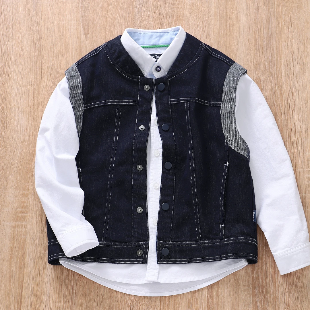 高品质男童牛仔马甲~中大童外穿坎肩内搭外穿休闲背心外贸童装8