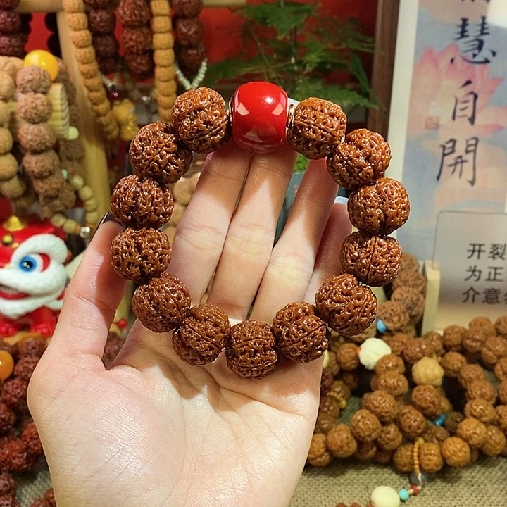 金刚菩提手串225玉华红桶珠