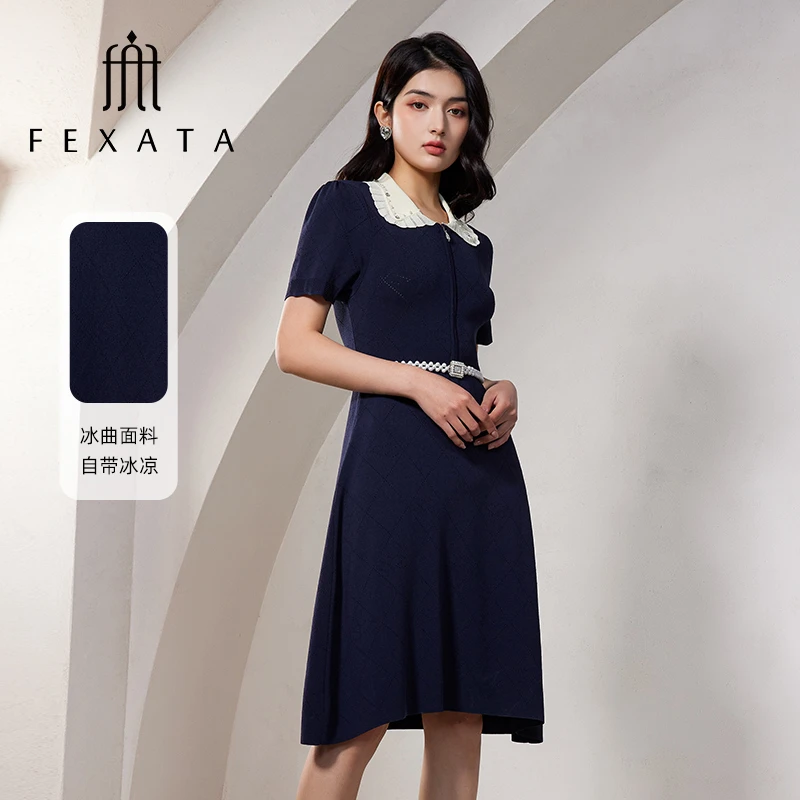 【粉丝专享】FEXATA斐格思连衣裙法式休闲轻复古针织裙