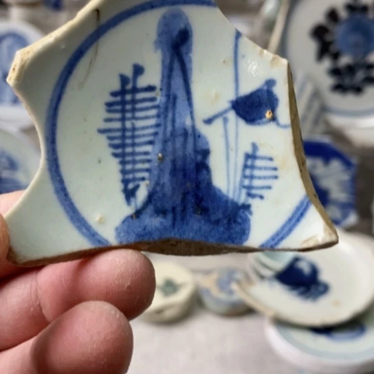 瓷片现代瓷器青花瓷片
