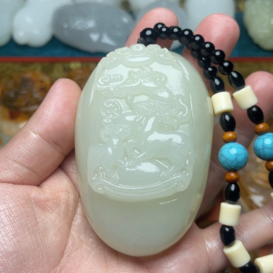 石材天然方解石手把件不退换