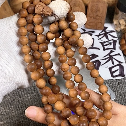 檀香木手串/手链老山檀香黑肉横纹1.0/108沉水