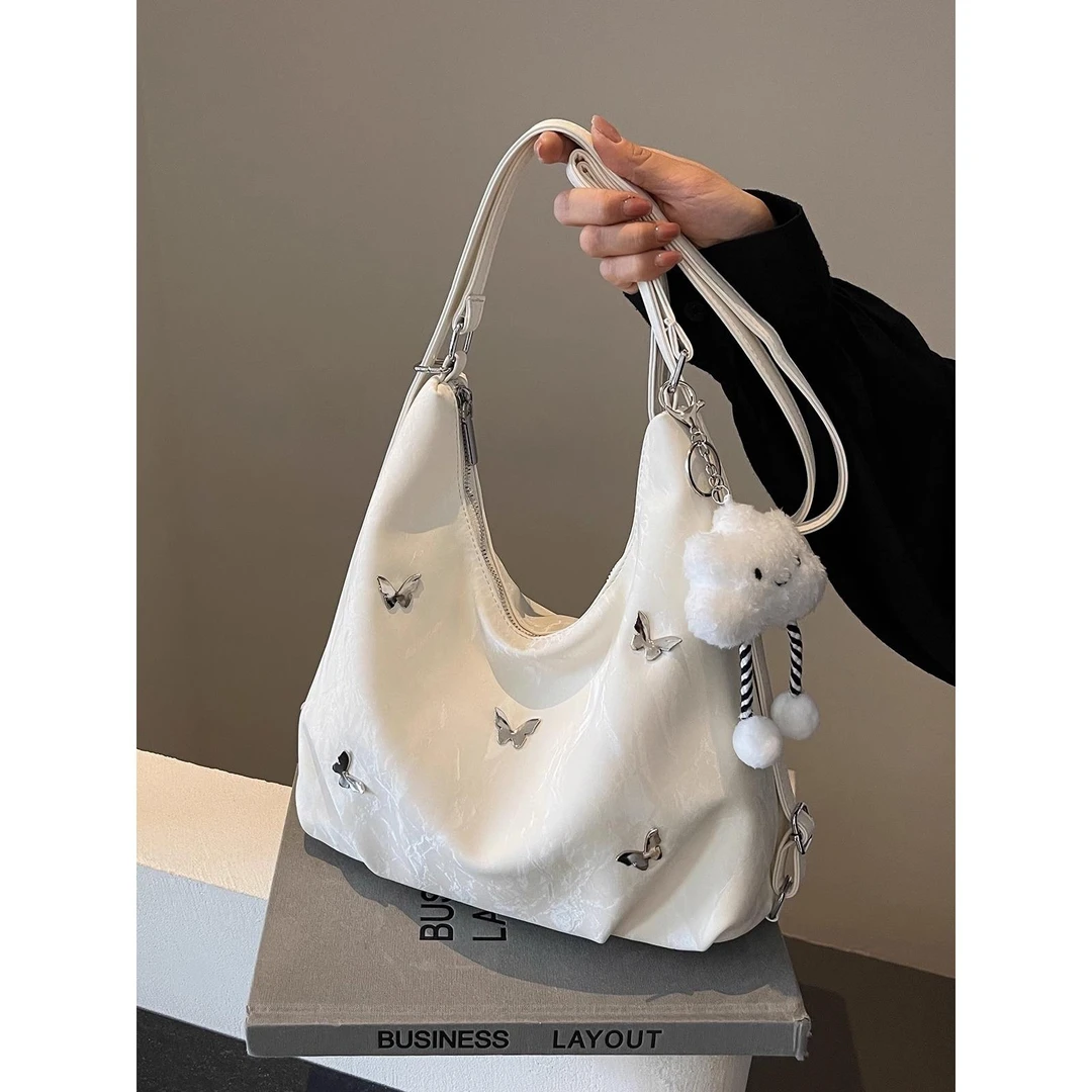 大容量春夏包包女2025新款时尚通勤双肩后背包多用单肩水桶托特包