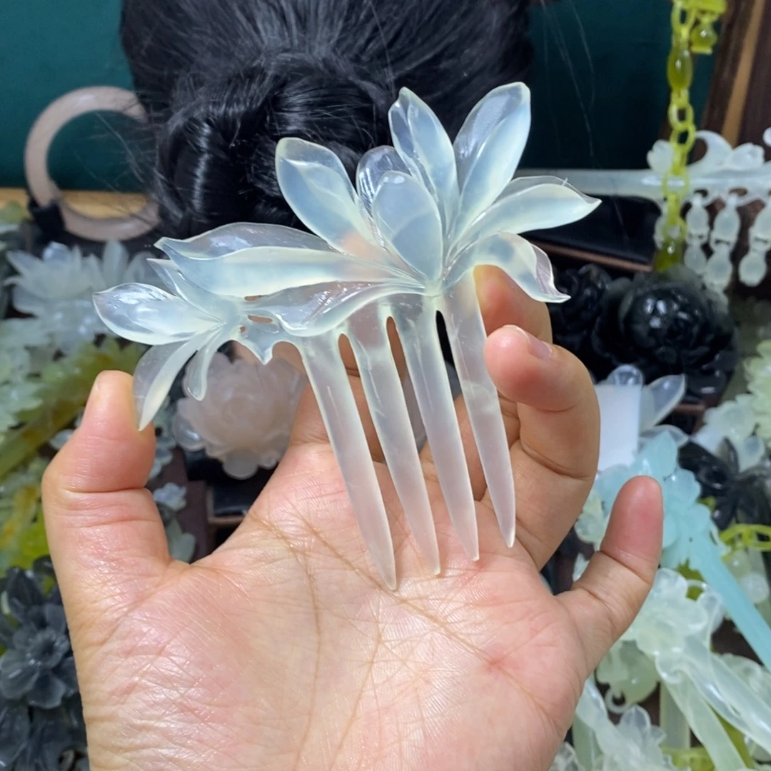 蛇纹石玉未镶嵌发饰