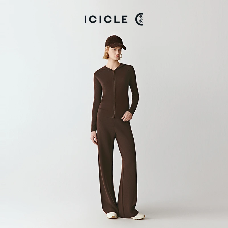 ICICLE之禾25秋冬新品细支环保养殖羊毛直筒裤1182