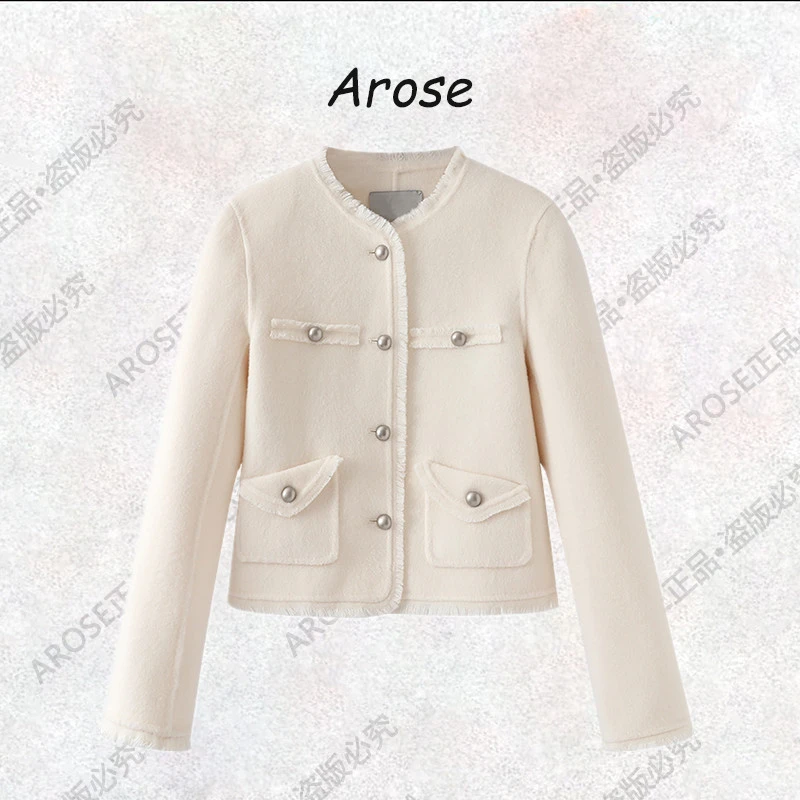 【AR0SE•正品】秋冬季短款女毛呢外套外套夹克大衣女装小香风1093