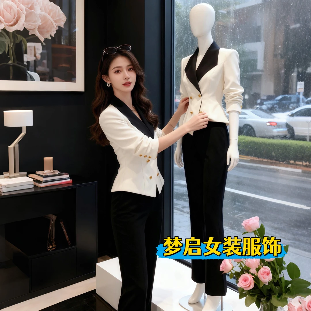 韩系独特超好看的西装外套女秋冬新款高级感通勤气质收腰西服上衣