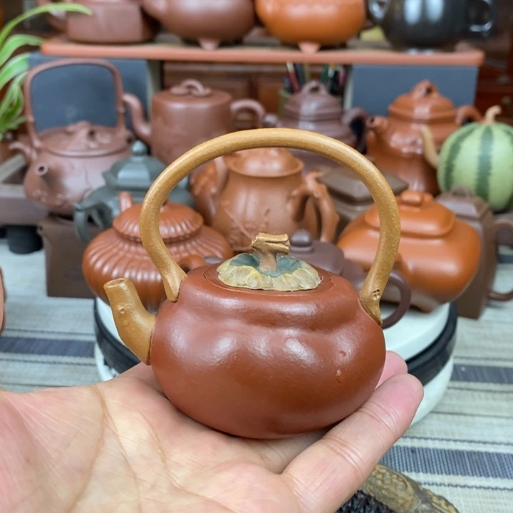 紫砂茶壶柿柿如意提梁100cc特价
