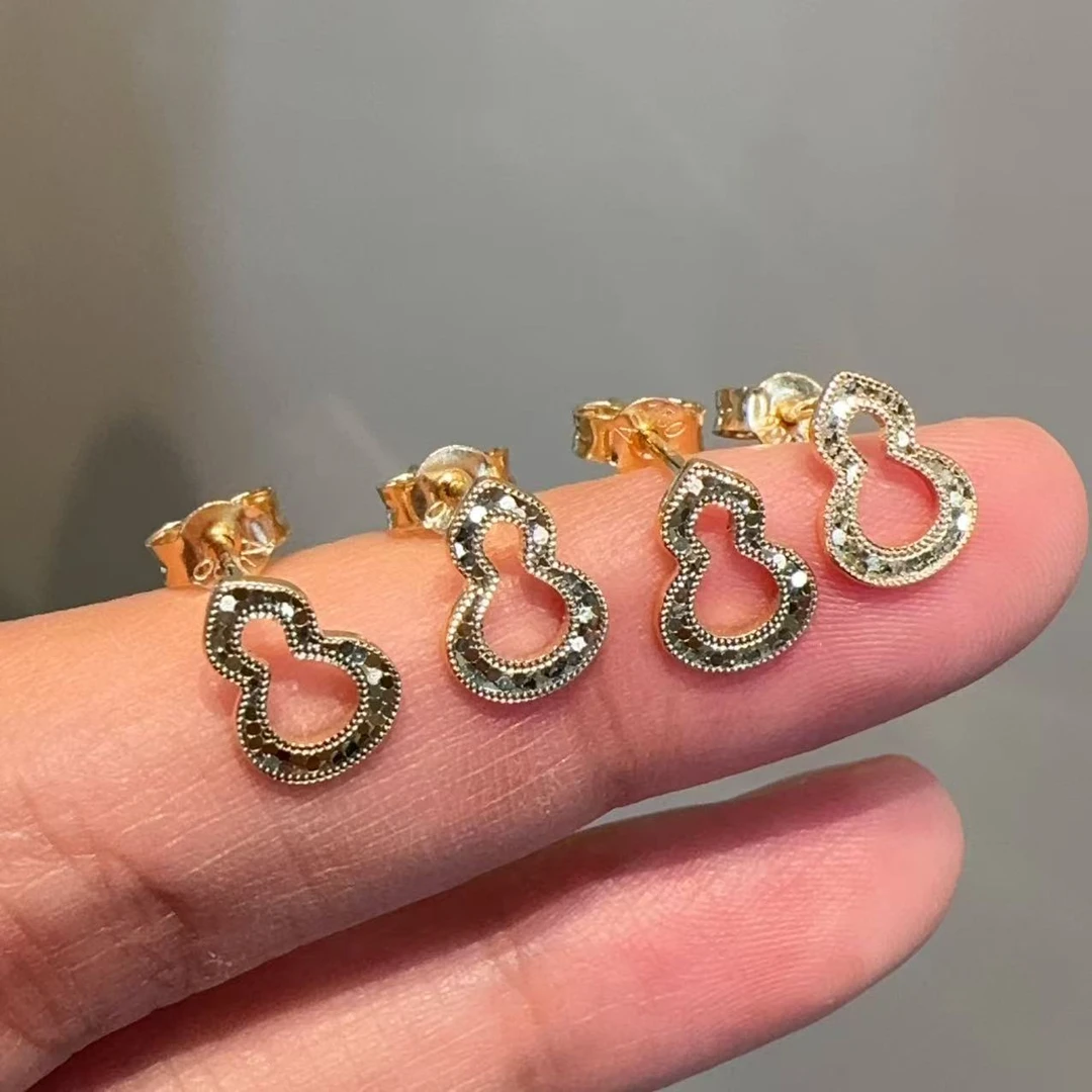 【小晗专属】18k金碎碎冰葫芦福禄耳顶 （18k金耳堵）  多样性发一