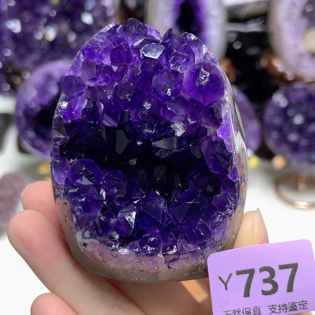 摆件紫晶未镶嵌晶震