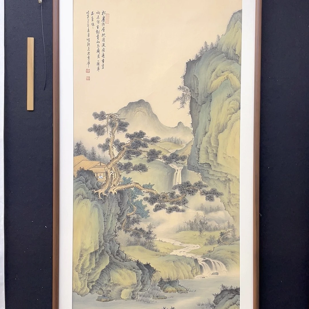 国画手绘国画，仿古山水，带框