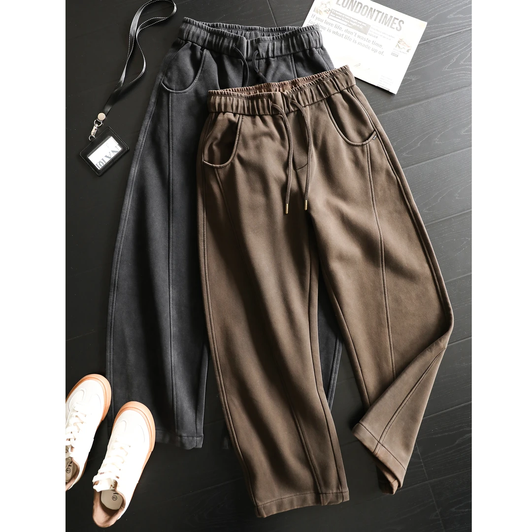 THON BERRY男士秋冬抽绳加厚针织休闲裤纯棉保暖百搭长裤潮XXK012