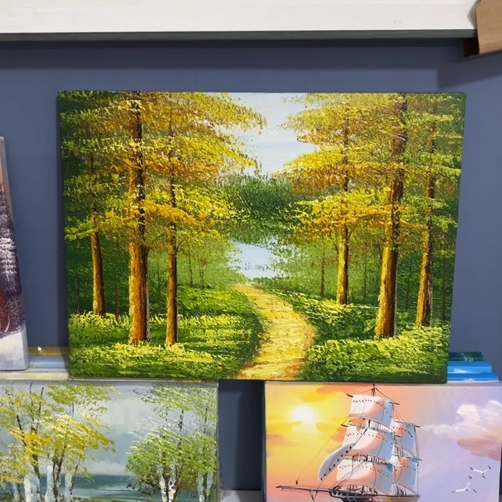手工手绘精品油画30+40内框