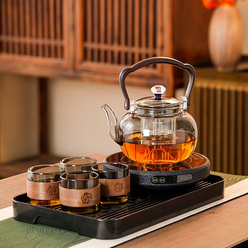 新款黑冰晶超薄多功能家用小型煮茶电陶炉套装