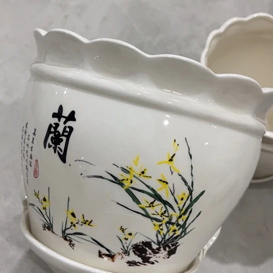 多肉绿植陶瓷花盆9.9包邮，有孔