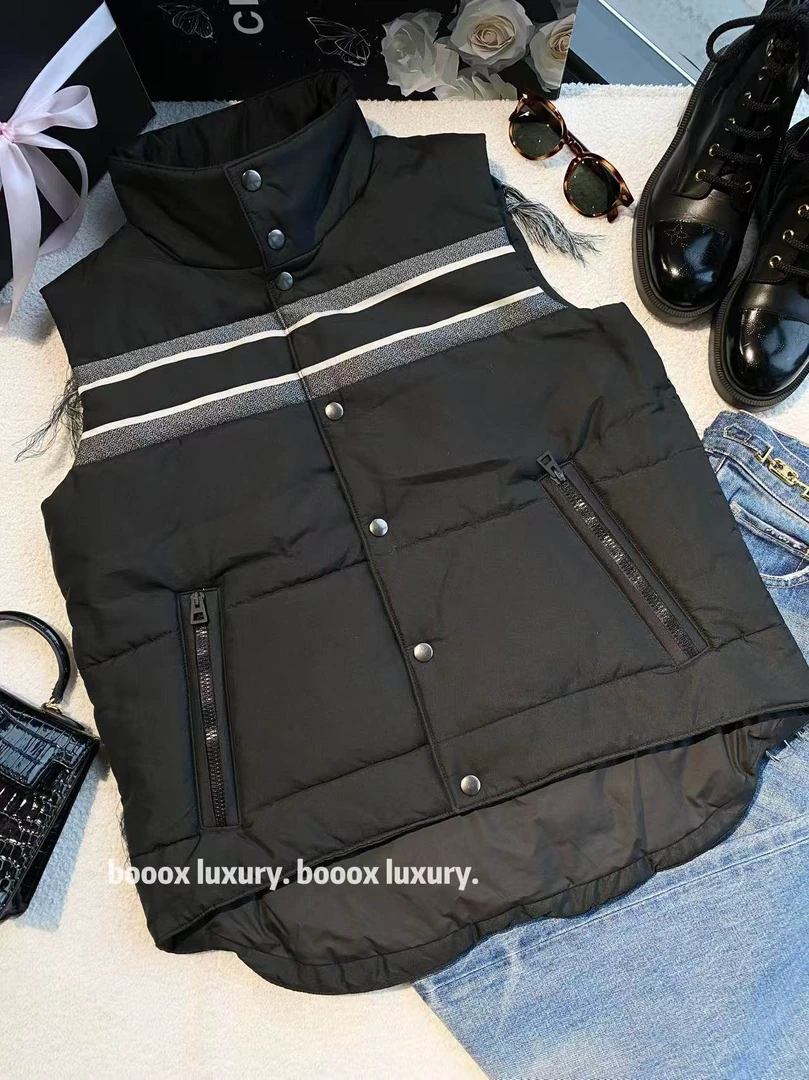 95新 DIOR/迪奥 bb2764 聚酯纤维 流苏标语羽绒马甲 s码