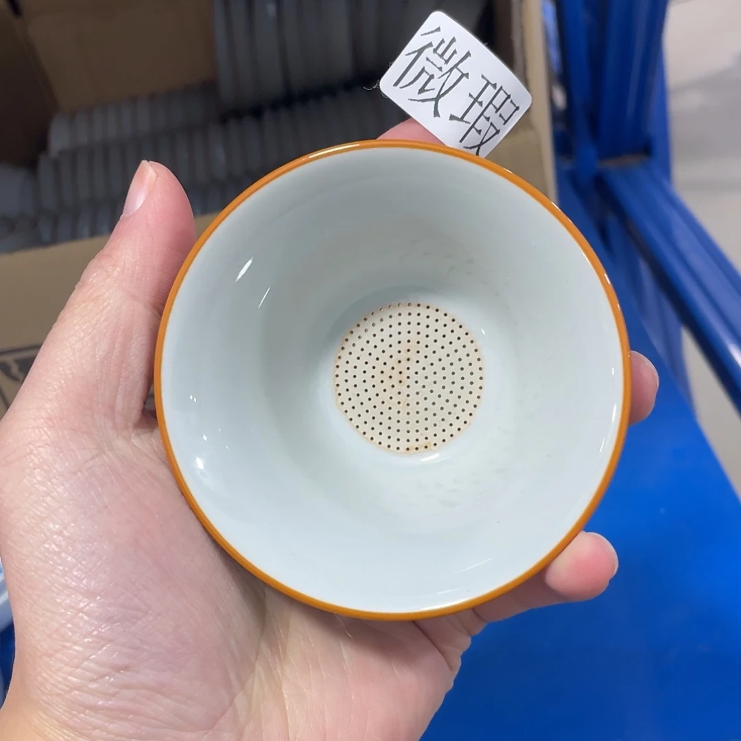 釉下手绘茶具微瑕