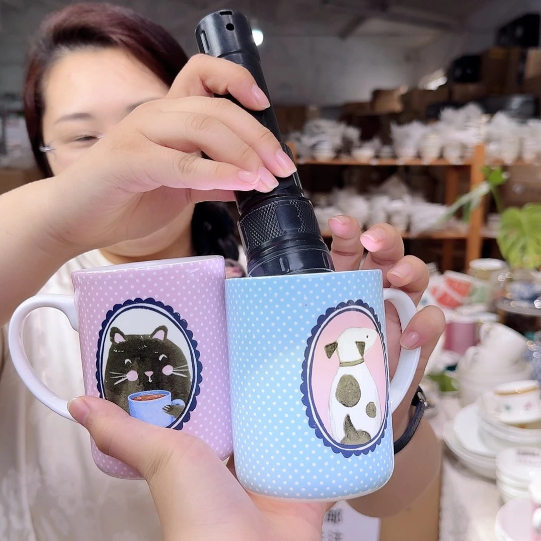 瓷高骨马克杯420毫升2只外贸骨瓷