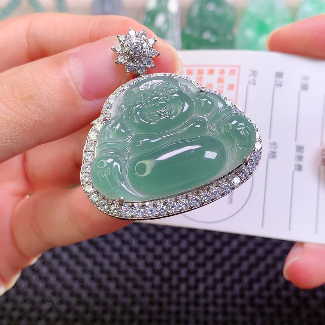 颈饰银S925镶嵌翡翠翡翠