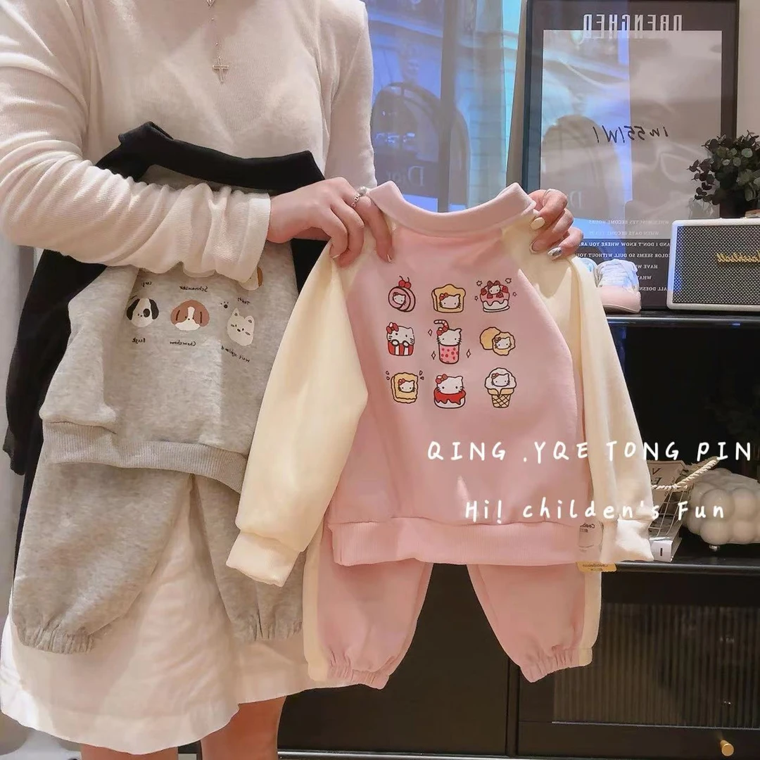 【现货】2025新款儿童POLO衫卫衣套装男女童卫衣两件套可爱百搭洋气